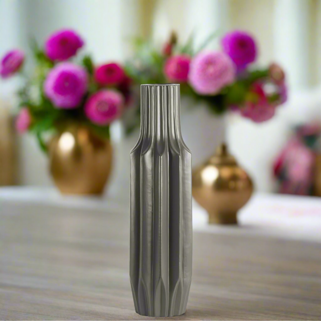 Maeve Ceramic Patterned Wave Vase