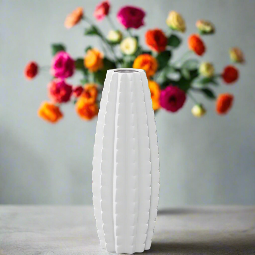 Martha Ceramic Tall Bellied Cylinder Vase