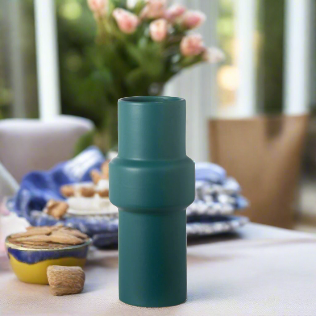 Mabel Ceramic Embossed Pipe Vase