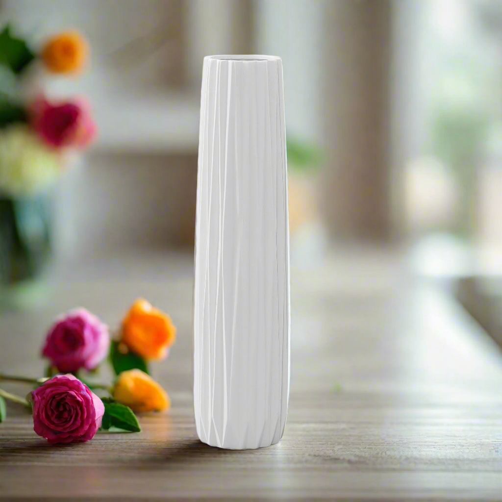 Valestra Ceramic Elongated Round Vase
