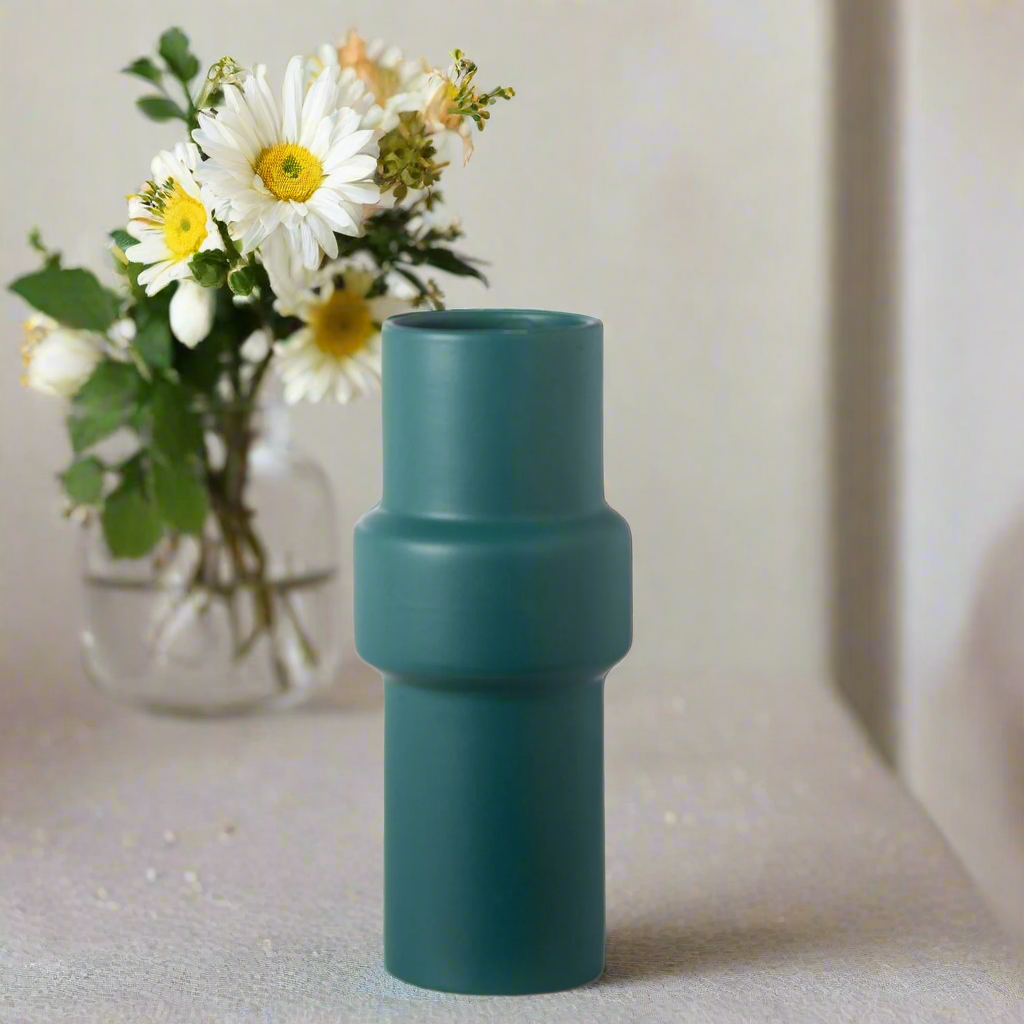 Mabel Ceramic Embossed Pipe Vase