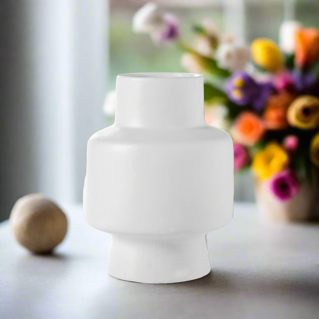 Zoey Ceramic Round Pipe Vase