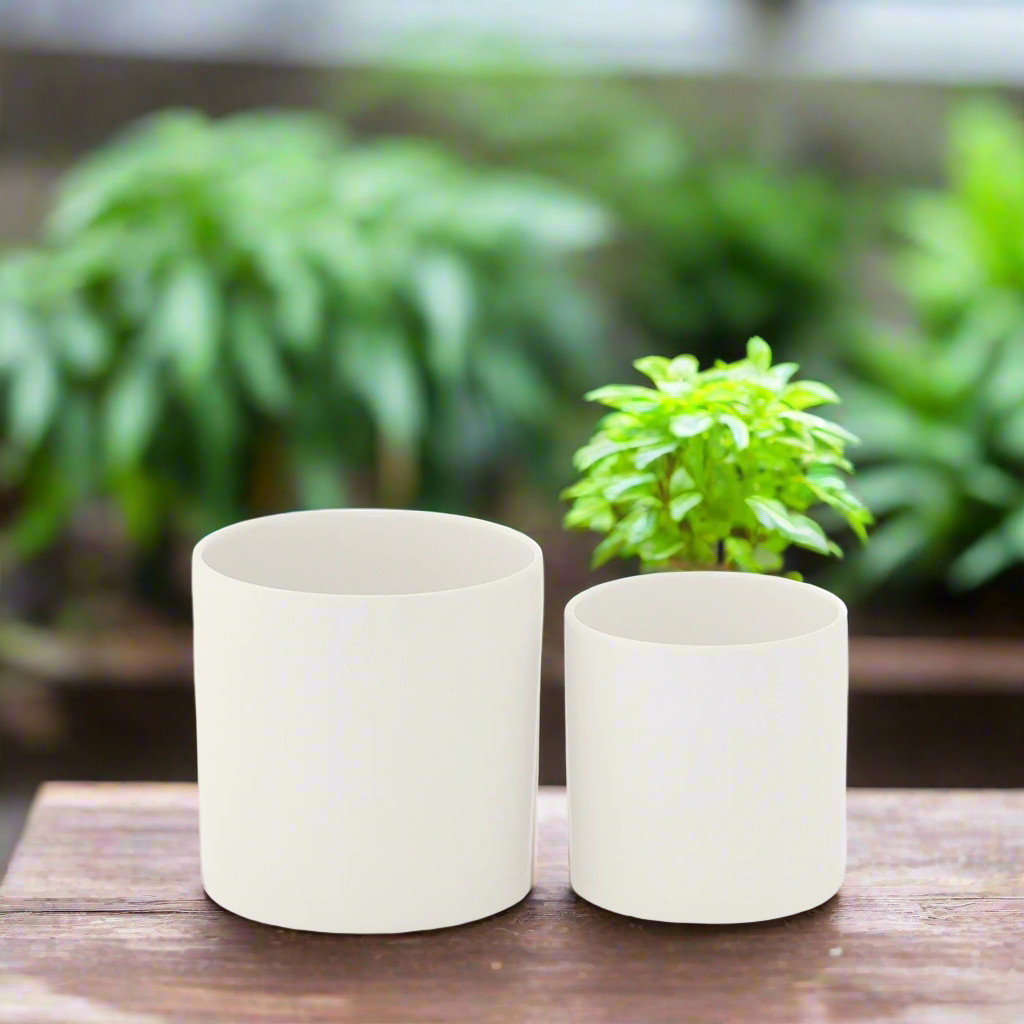 Ollie Ceramic Plain Round Pot (Set of 2)