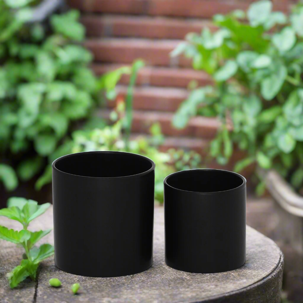 Ollie Ceramic Plain Round Pot (Set of 2)