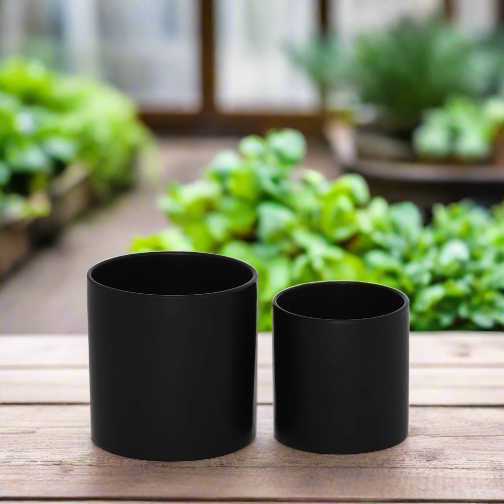 Ollie Ceramic Plain Round Pot (Set of 2)