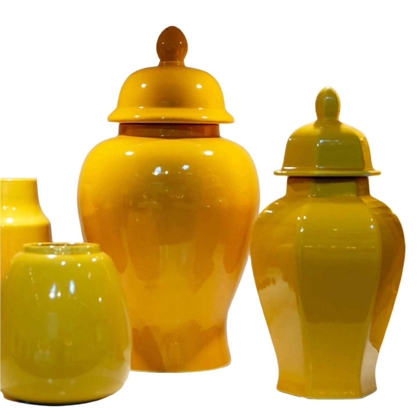 Rouve Hexagon Ceramic Temple Jar with Gloss Finish