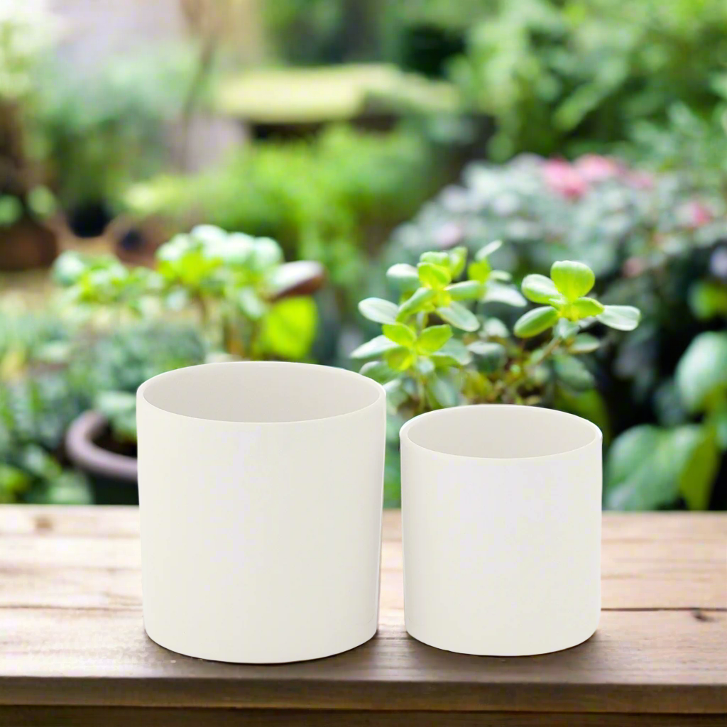 Ollie Ceramic Plain Round Pot (Set of 2)