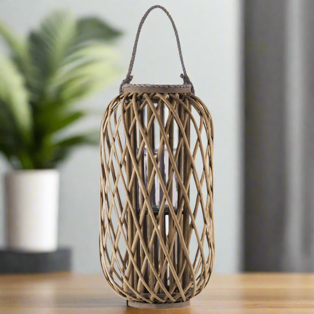 Farlowe Braided Design Bamboo Lantern