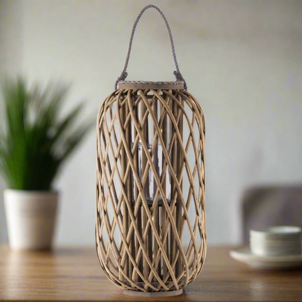 Farlowe Braided Design Bamboo Lantern