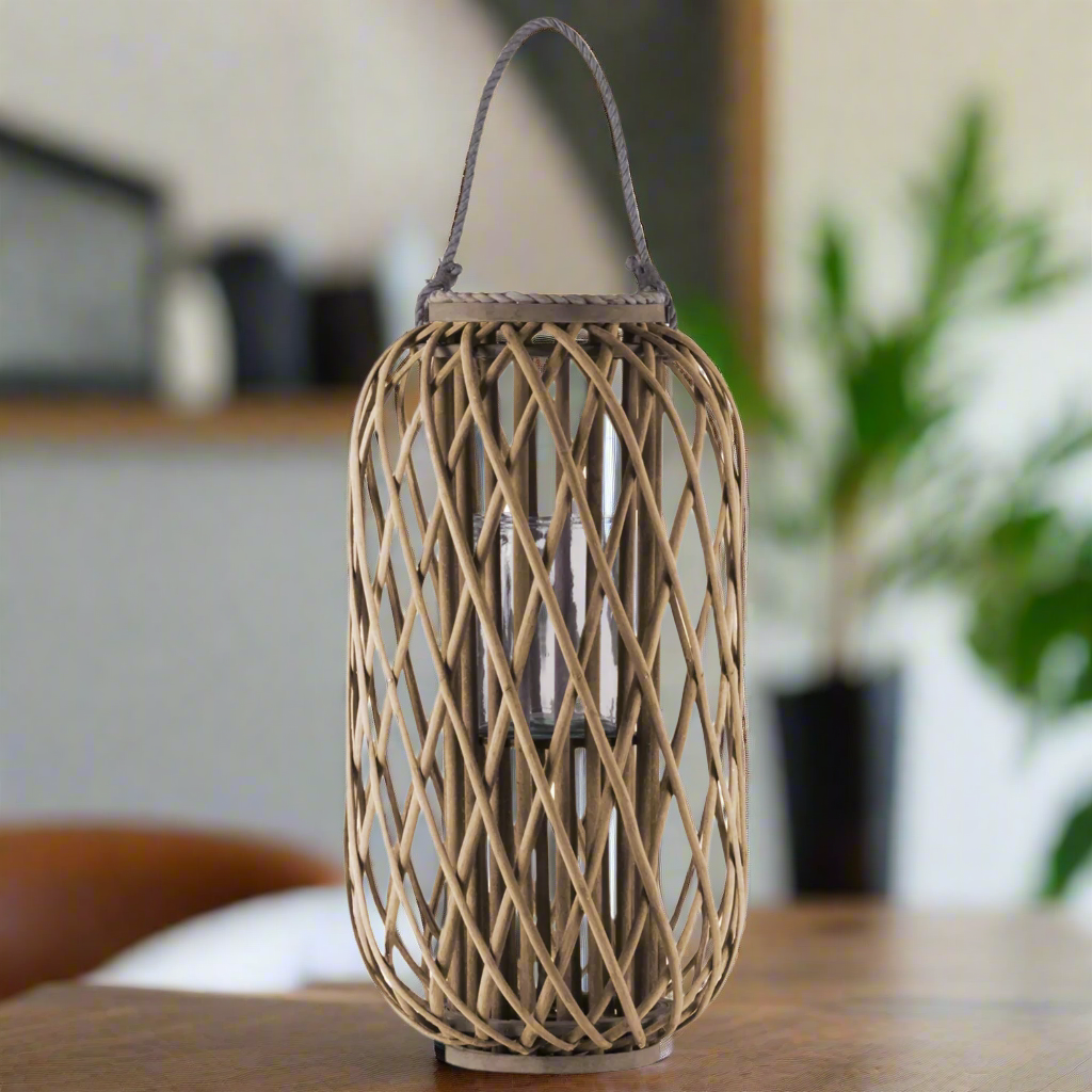 Farlowe Braided Design Bamboo Lantern