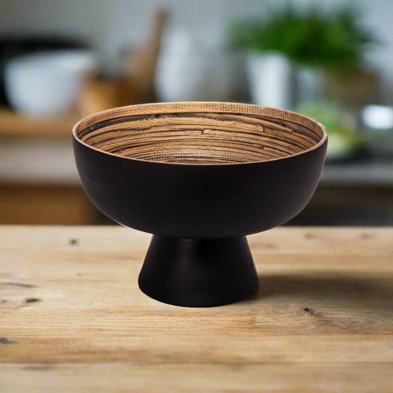 Nova Lacquer Bamboo Bowl with Base