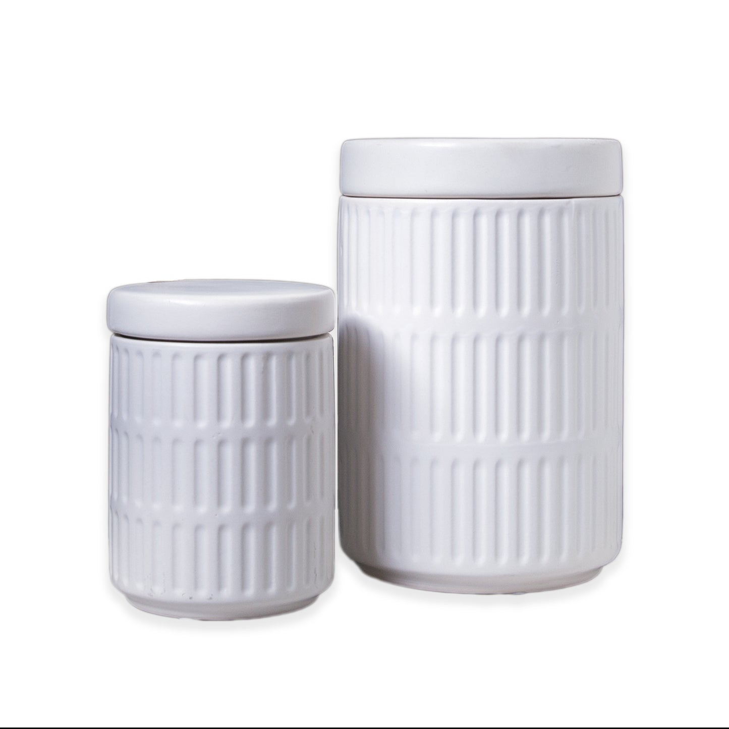 Yvelle White Ceramic Canister Set