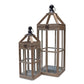 Thorne Window Pane Wood Lanterns (Set of 2)