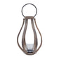 Malen Bellied Wood Lantern With Ring Handle