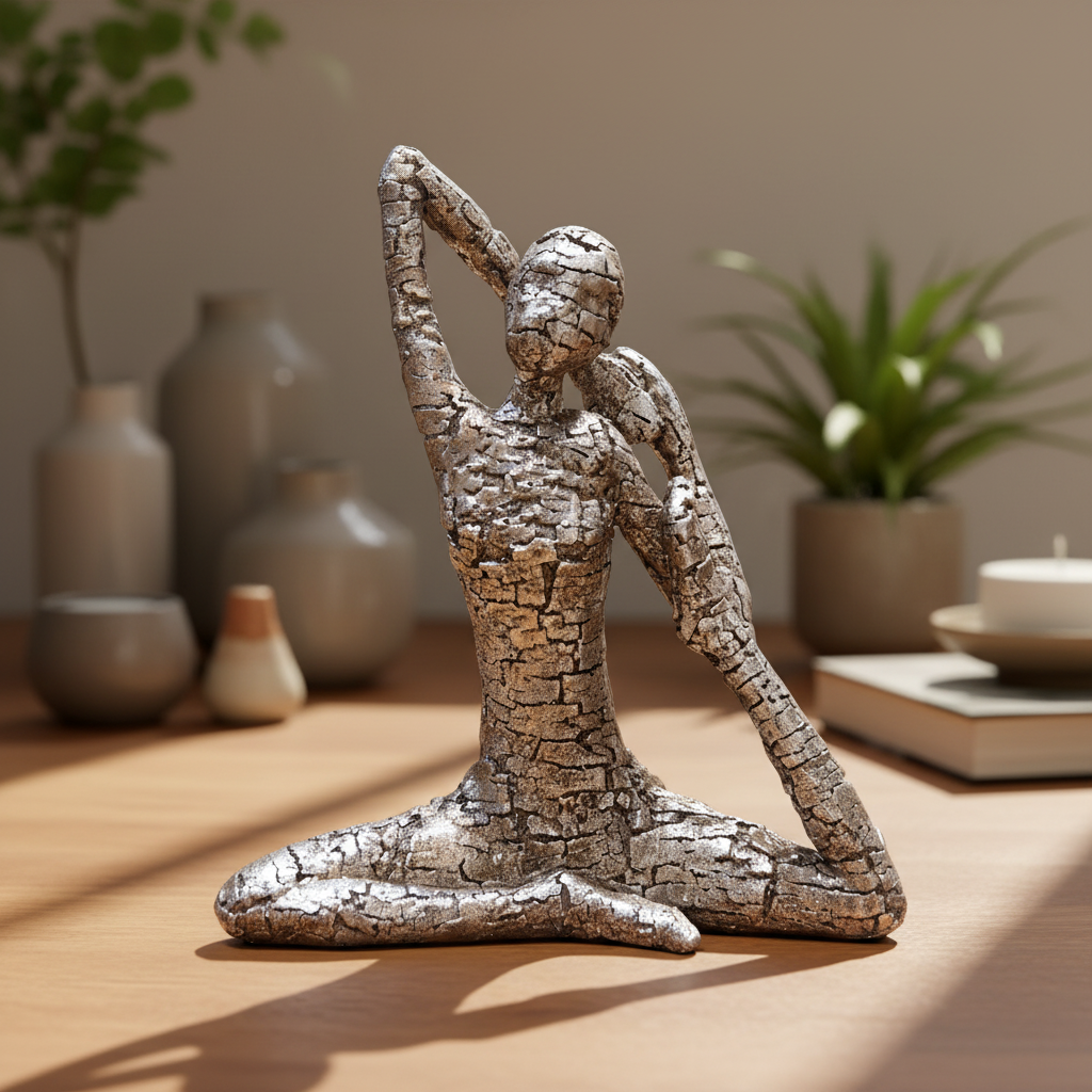 Arli Polyresin Yoga Lady Sculpture