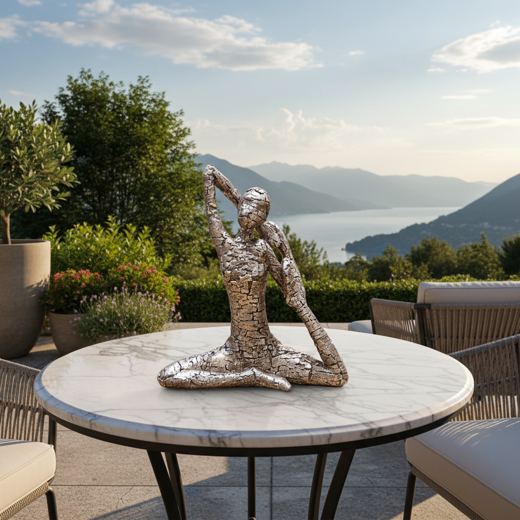 Arli Polyresin Yoga Lady Sculpture