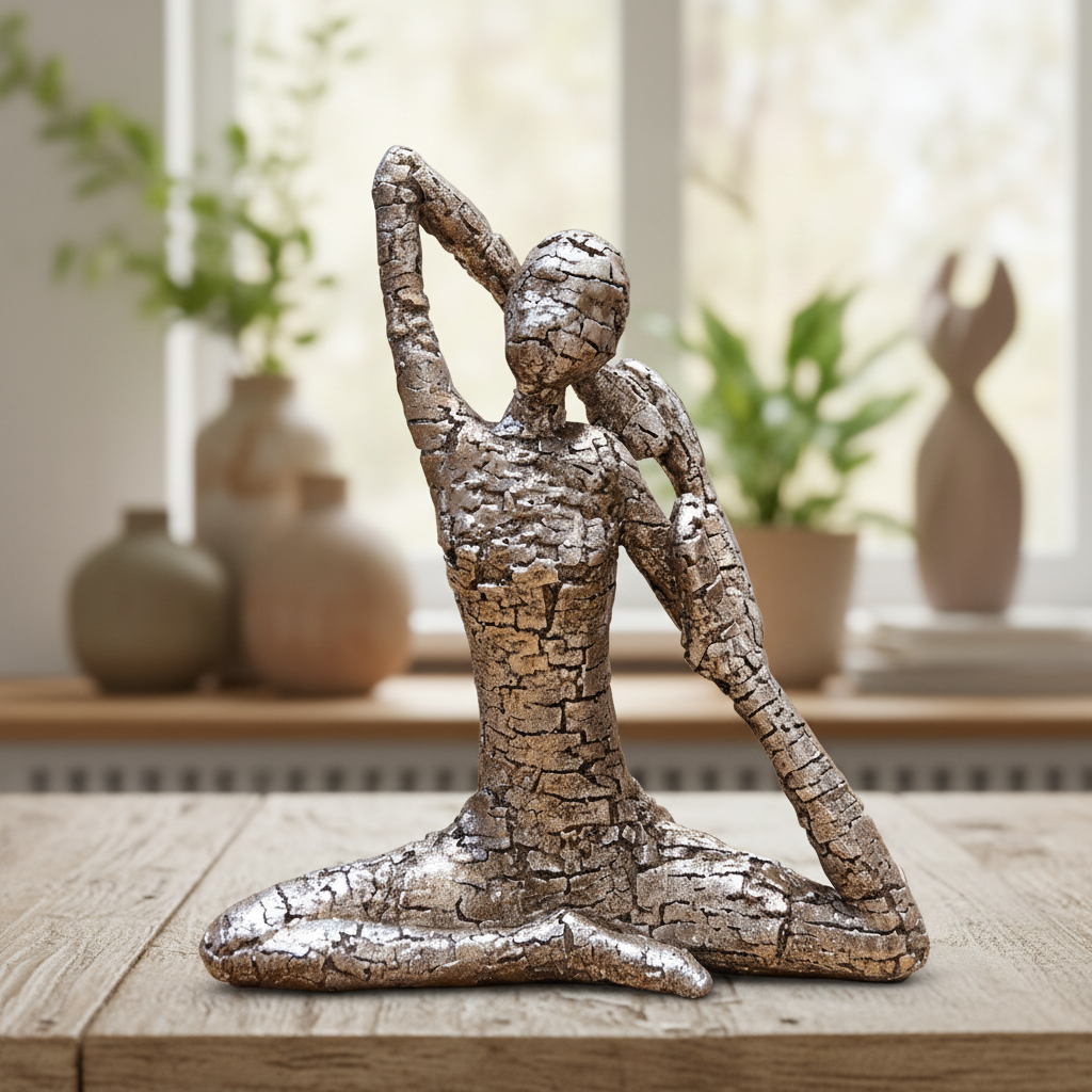 Arli Polyresin Yoga Lady Sculpture