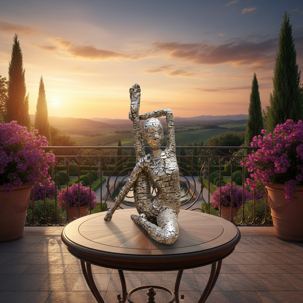 Xiomara Polyresin Yoga Lady Antique