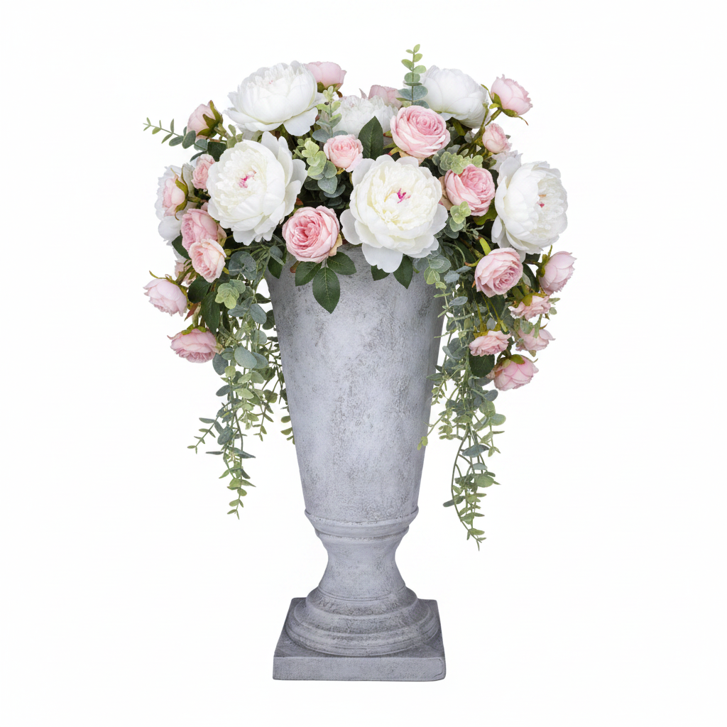 Misu Classic Fiberglass Urn Planter with Pedestal