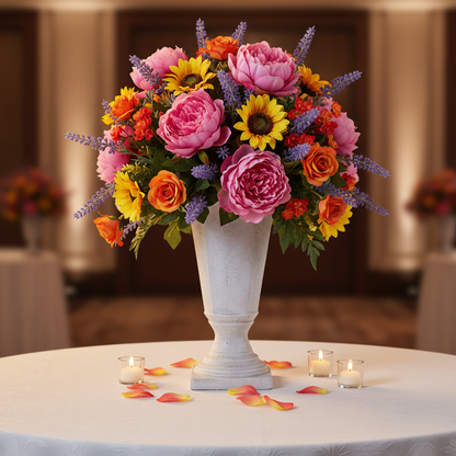 Misu Classic Fiberglass Urn Planter with Pedestal
