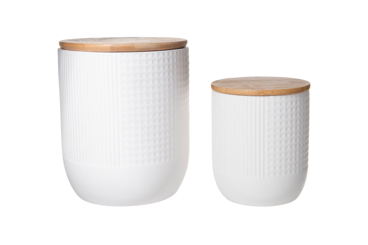 Ceramic Round Canister Matte Finish White-6.25"H -113