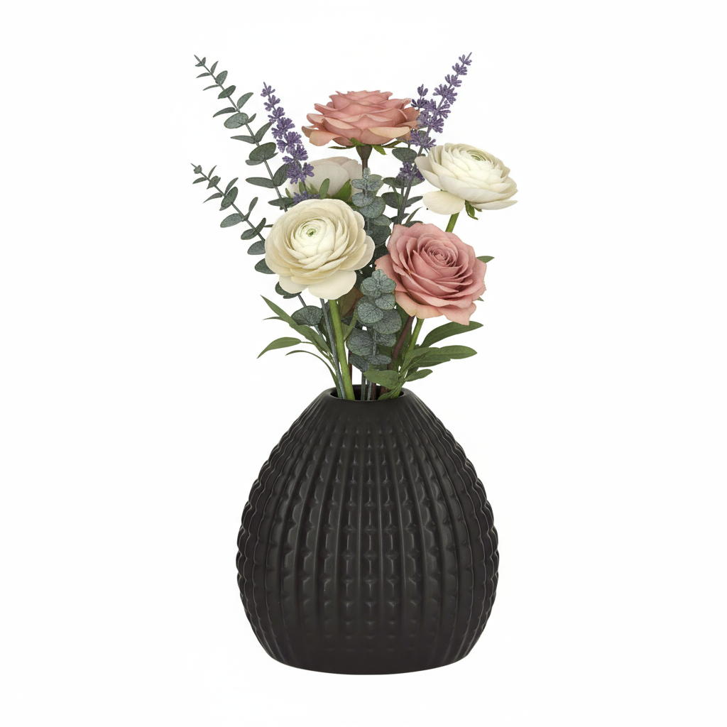 Zoya Matte Black Ceramic Vase