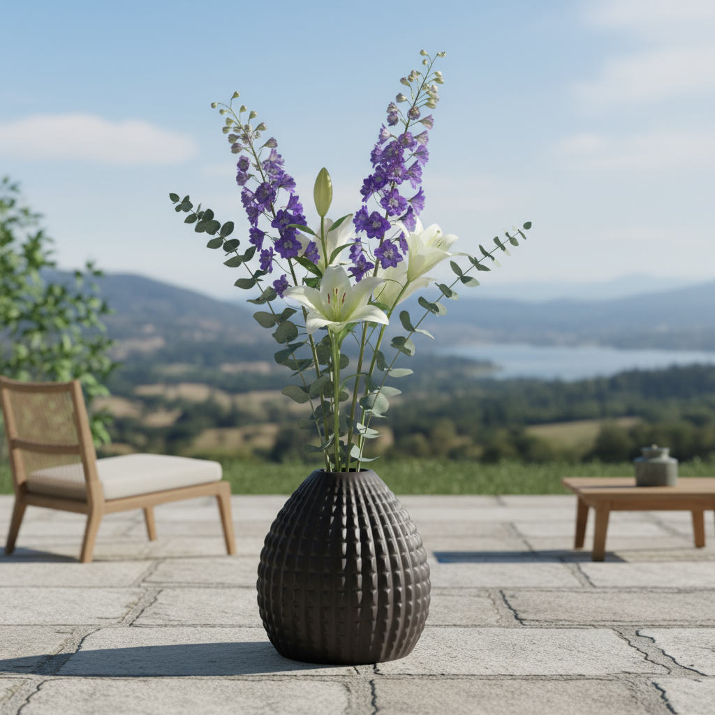 Zoya Matte Black Ceramic Vase