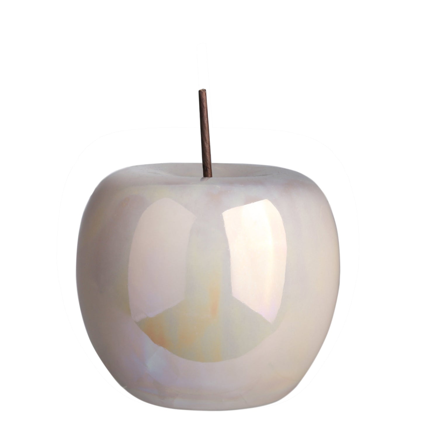 Ceramic Apple Figurine Polished Pearlescent Finish-4.00"H