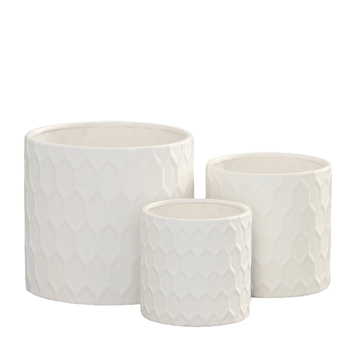 Hexora Ceramic Patterned Planter Set (Set of 3)