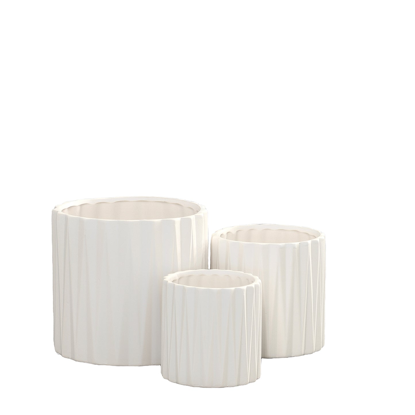 Olenna Textured Ceramic Pot Set (Set of 3)