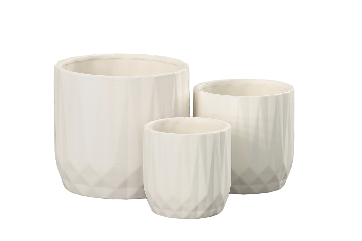 Nelly Diamond Pattern Ceramic Pot (Set of 3)