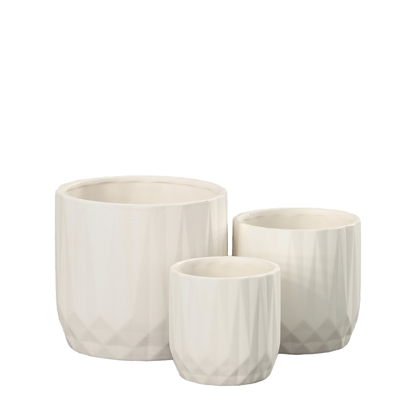 Nelly Diamond Pattern Ceramic Pot (Set of 3)