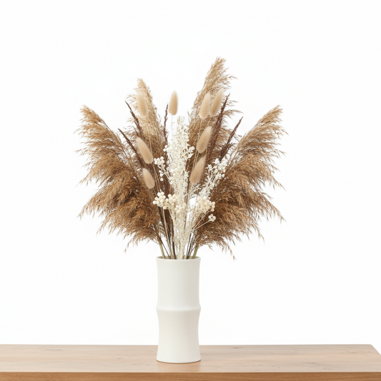 Virelia Ceramic Bamboo-Inspired Vase