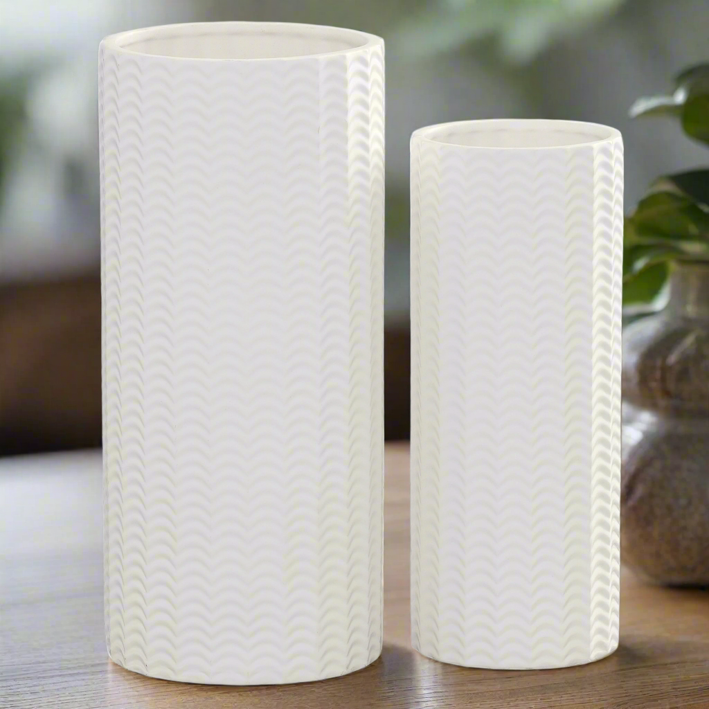 Caisel Cutout Design Ceramic Vase (Set of 2)