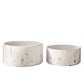 Veda Ceramic Low Round Planter Set (Set of 2)