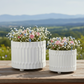 Chiara Geometric Spike Ceramic Pot Set (Set of 2)