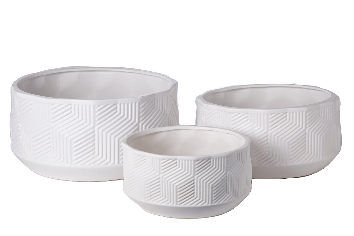 Ceramic Round Pot Matte Finish White-6.00"H -200