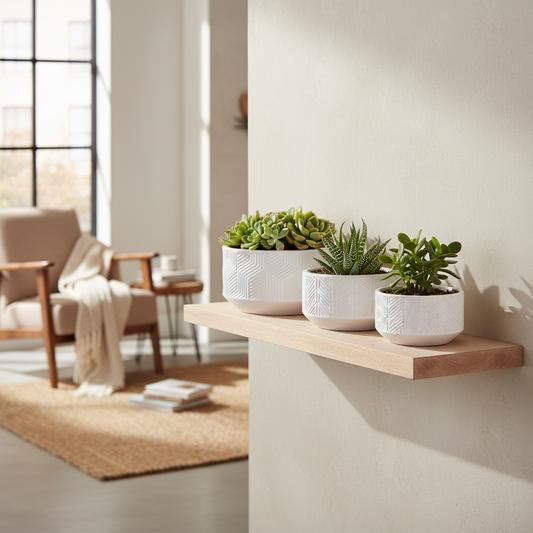 Michelle Geometric Ceramic Pots (Set of 3)