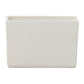 A ceramic wide rectangle vase with a matte finish and embossed wavy pattern design in white color.