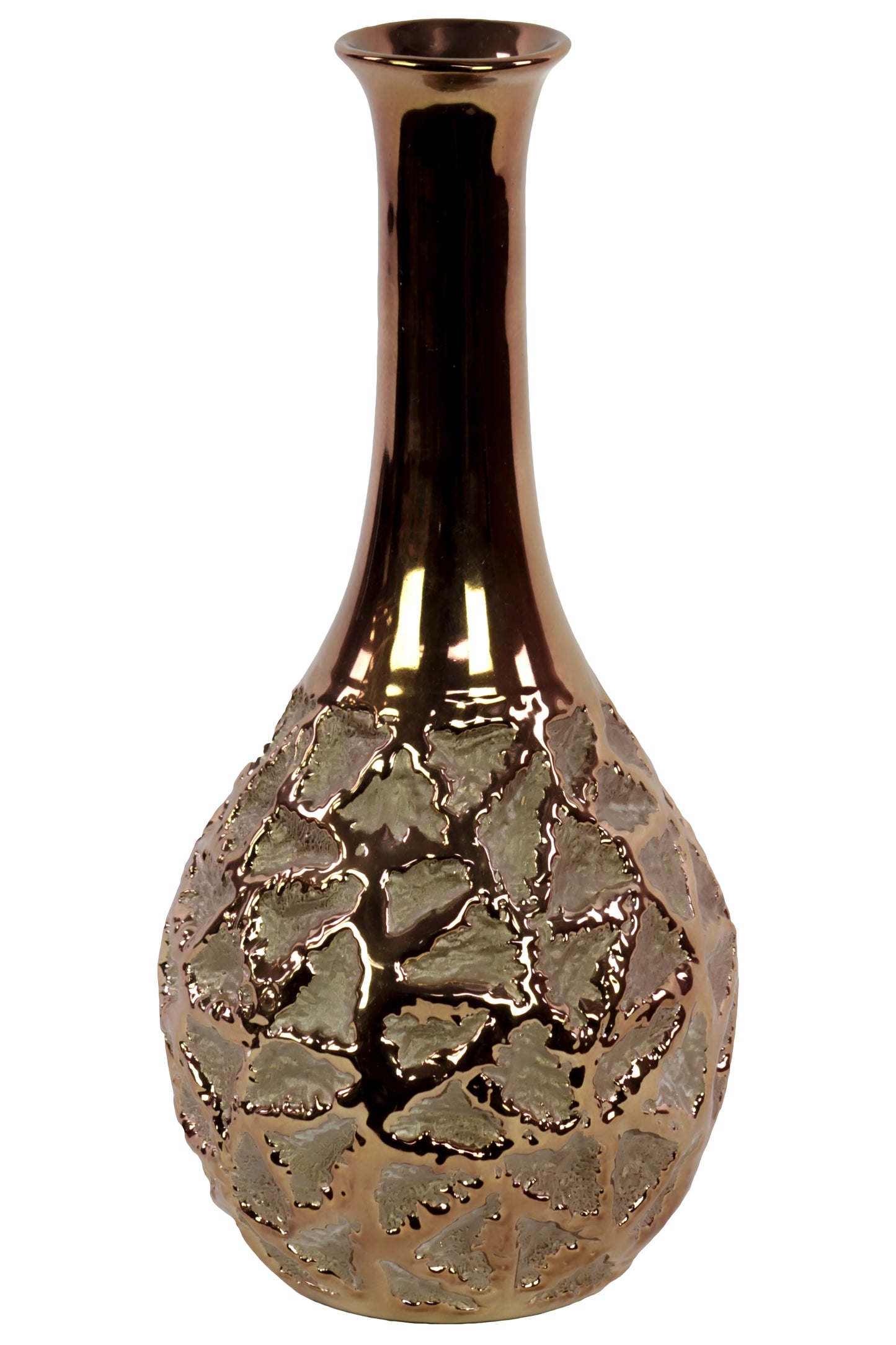 Ceramic Round Vase Rough Finish Gold
