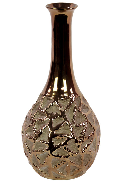 Ceramic Round Vase Rough Finish Gold