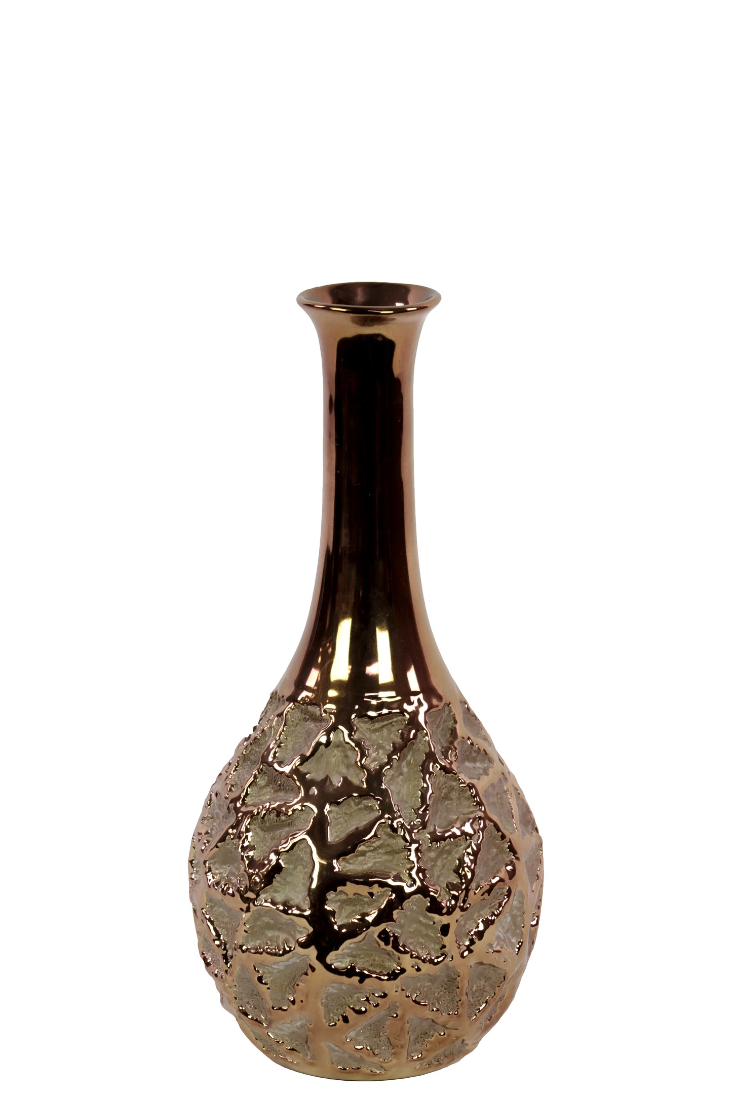 Ceramic Round Vase Rough Finish Gold