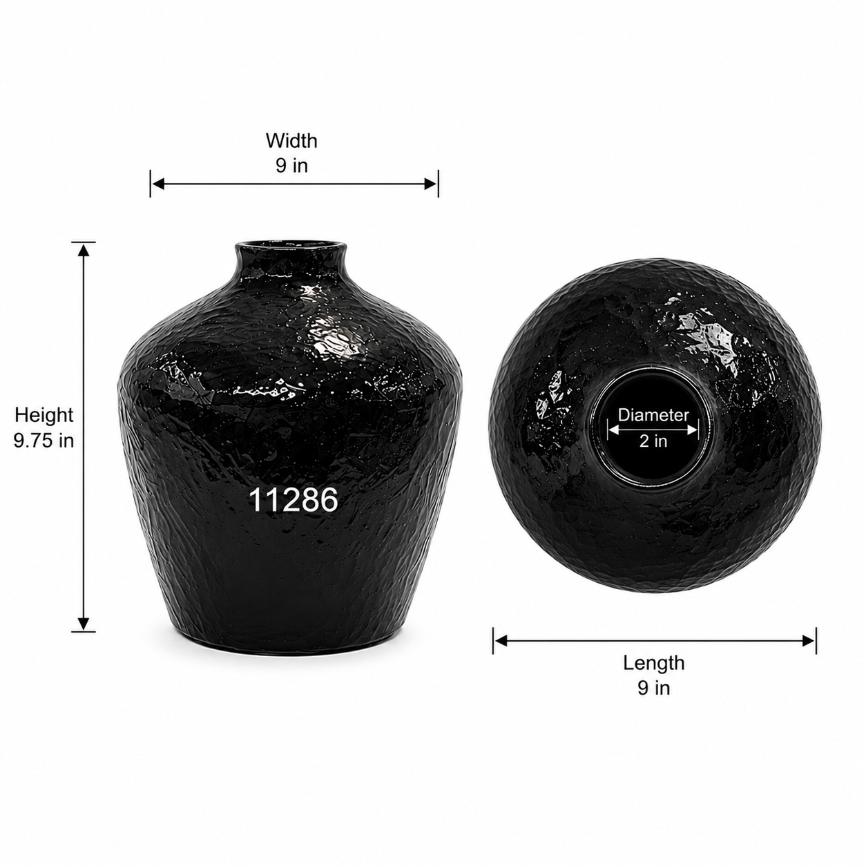 Lumine Textured Bulbous Ceramic Vase