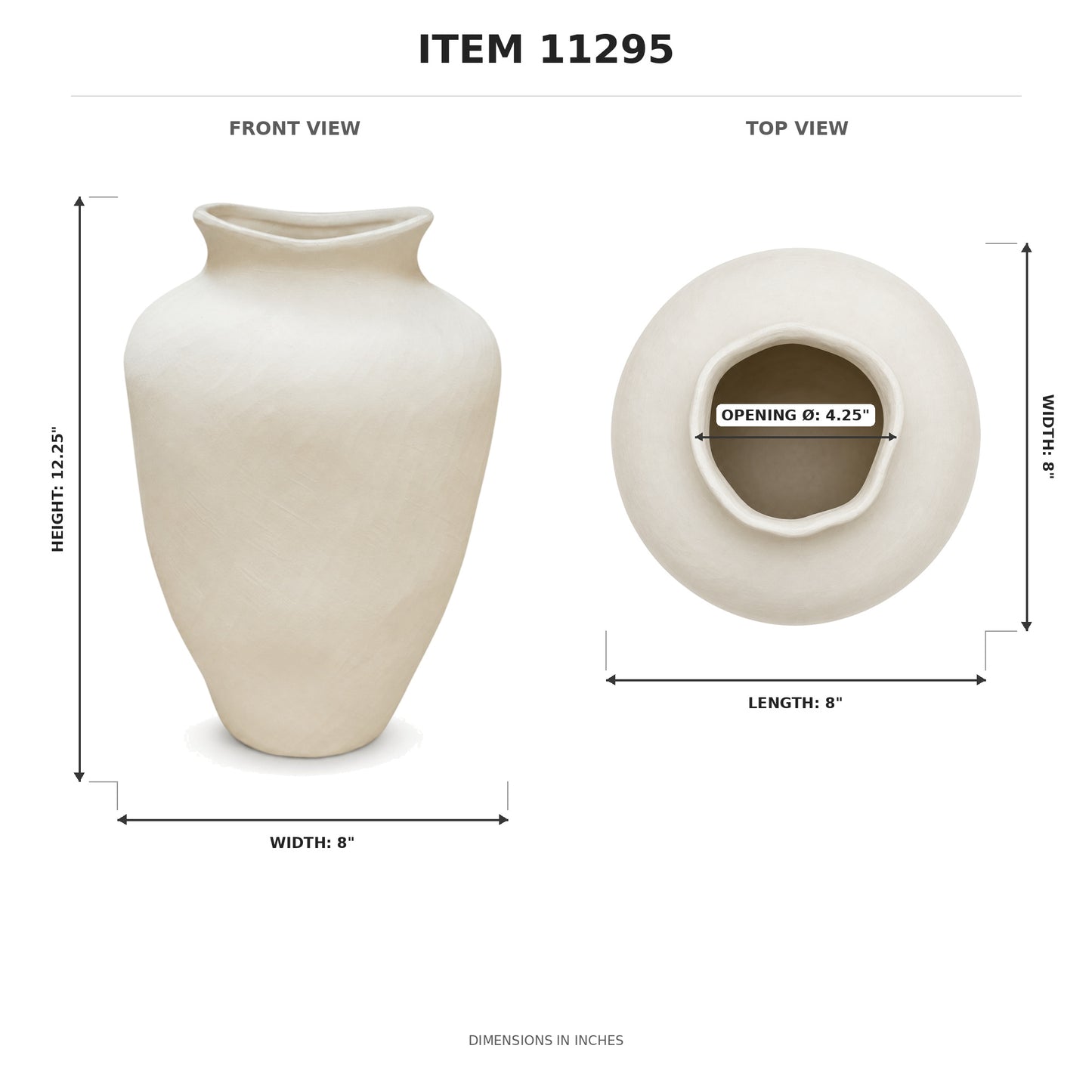 River Handcrafted Textured Urn Vase with Wavy Rim
