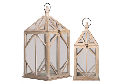 Lucerna Diamond Wood Lantern Set
