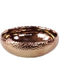 Ceramic Round Pot with Uneven Lip SM Dimpled Polished Chrome Finish