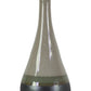 Ceramic Bellied Round Vase with Small Mouth and Black Banded Rim Bottom Gloss Finish