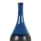 Ceramic Bellied Round Vase with Small Mouth and Black Banded Rim Bottom Gloss Finish