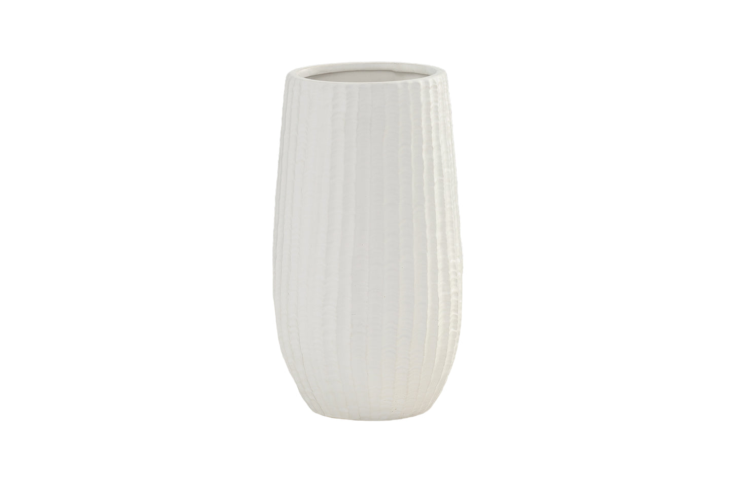 Ceramic Round Vase Matte Finish White