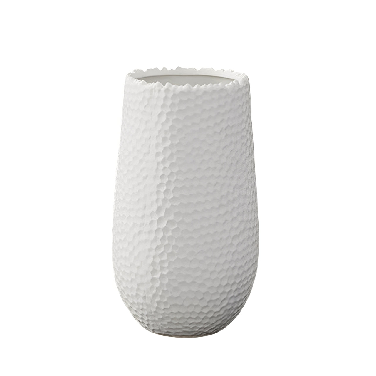 Bernice Textured White Ceramic Vase